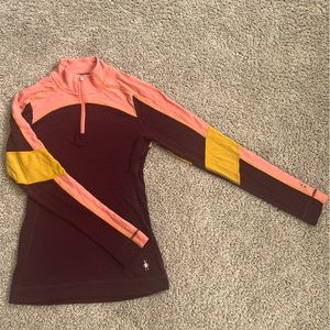 Smartwool Classic Thermal Merino Base Layer Colorblock Quarter-Zip